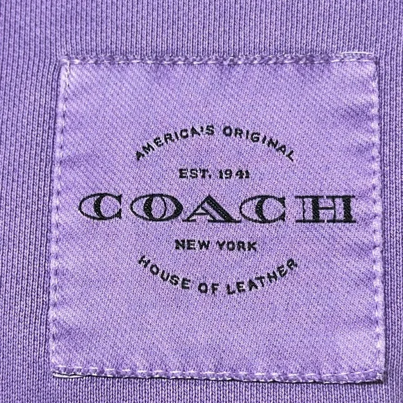 Coach Garment Dye Cropped Hoodie, Lavender, size XS with Coach patch on chest - Picture 2 of 9